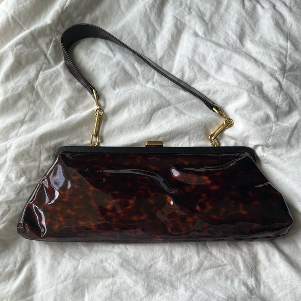 Stuart Weitzman Tortoiseshell Wristlet Clutch